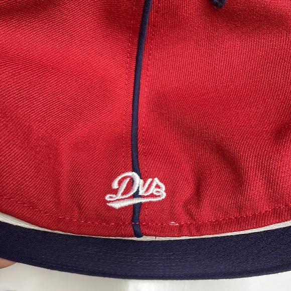 New Era 59FIFTY "DVS" Red-Burgundy with Blue Piping Fitted Wool Skate Cap 7½ - Picture 6 of 10
